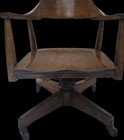 MCM Vintage Wood Swivel Bankers Chair with Casters, Jasper Co. — photo 2