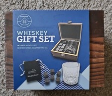 Whiskey Gift Set with Stones and Glass In Wooden Box Whiskey Gift Set new. 