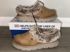 Skechers Women's 8.5 BOBS KEEPSAKES Lite Cozy 114762 Chestnut CLOG SLIPPERS NEW