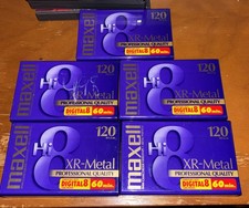 Lot Of 5 Maxell XR-Metal Hi8 120 Professional P6-120 XR Camcorder Video Tape B29