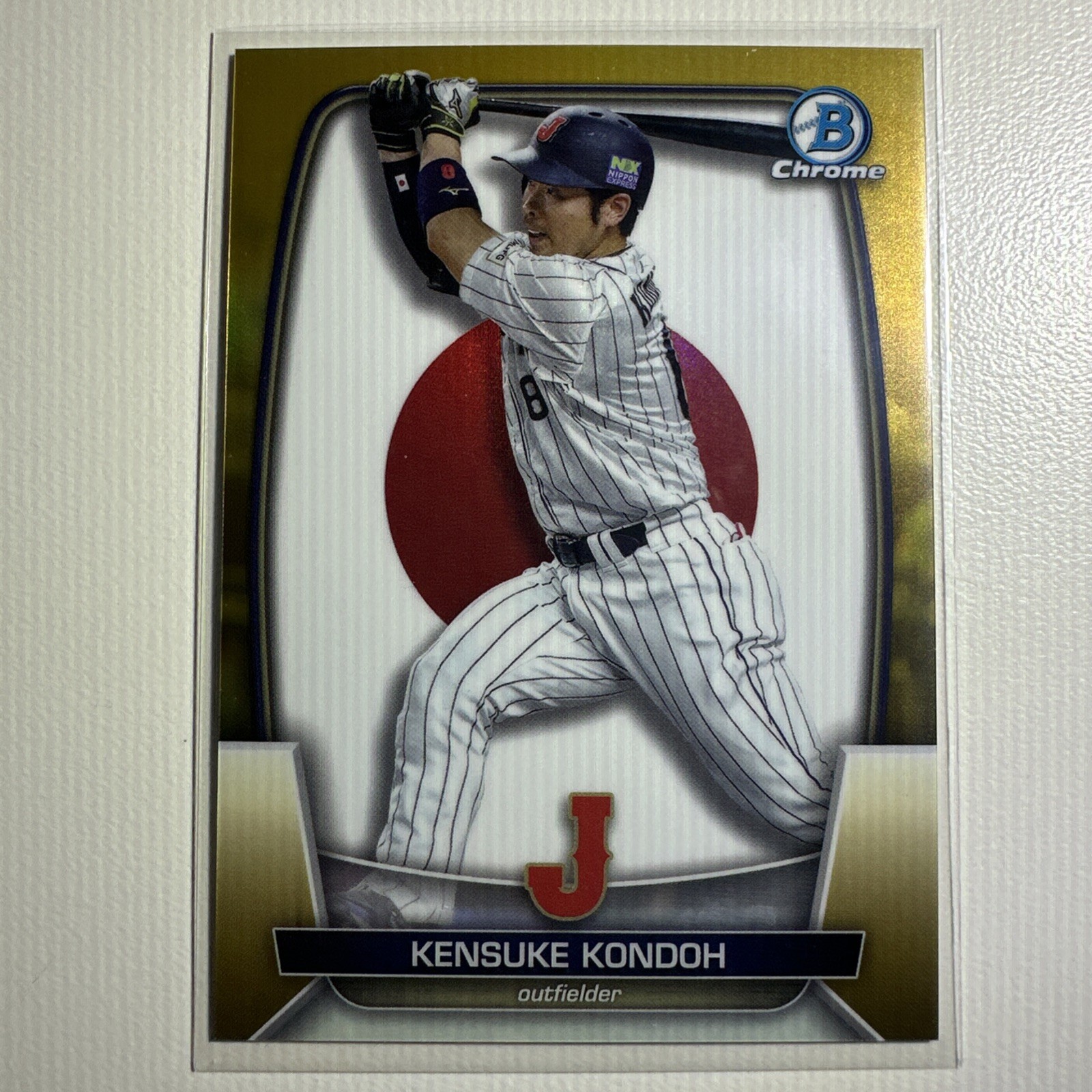 2023 Bowman Chrome - Flag Refractor Variations Kensuke Kondoh #WBC-53 Gold /50