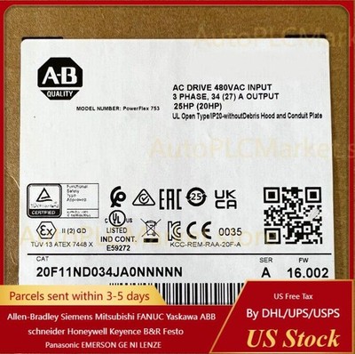 NEW ALLEN BRADLEY PowerFlex753 AC Drive 20F11ND034JA0NNNNN FREE SHIP