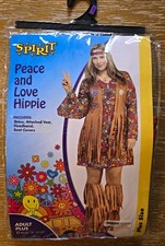 Spirit Halloween Peace and Love Hippie Dress Accessories Costume Size Plus 1X
