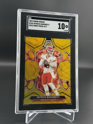 2024 Panini Mosaic Football Gold Wave Patrick Mahomes II #106 PSA 9