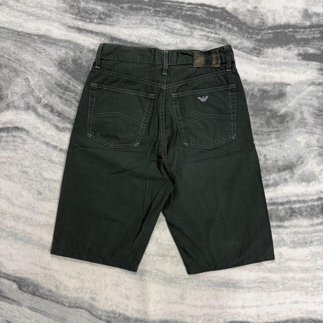 Vintage Armani Jeans 1990's GA Eagle Bottle Green Size 30 Cotton Chino Shorts
