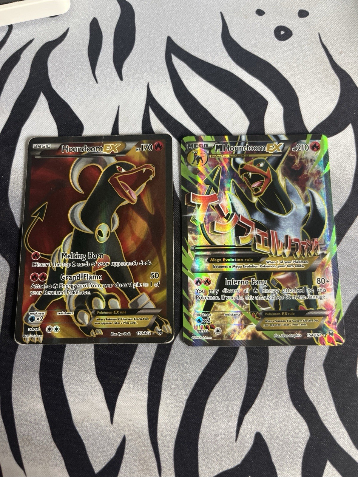 Mega Houndoom EX Breakthrough XY 154/162 + 153/162 Full Art Heavily Played