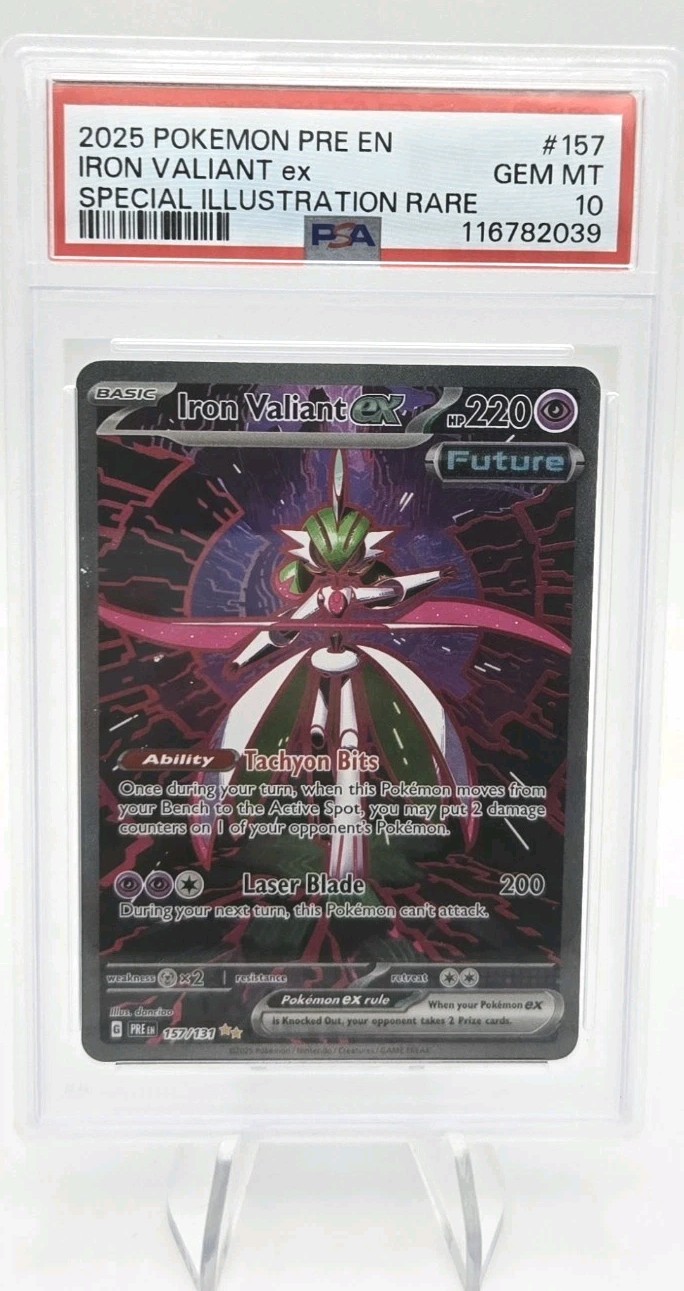 IRON VALIANT EX PSA 10 SIR 157 2025 POKEMON PRE EN-PRISMATIC EVOLUTIONS GEM MINT
