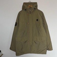 Fred Perry Padded Parka Jacket Long Military Coat Beige Stone Navy Size Medium M