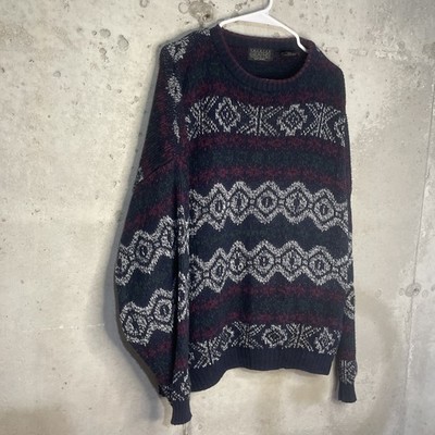 Vintage 90s Sweater Graphix Abstract Pattern Men's Size XL Multicolor Pullover