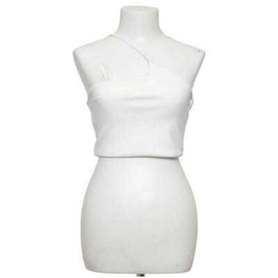 Zara, Crop Top, Größe: L, Weiß, Elasthan/Polyester, Einfarbig, Damen #C5s