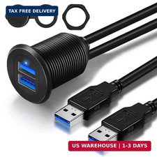 Double Port USB 3.0 Car Mount Flush Cable, USB3.0 Male to Female Car Mount Exten
