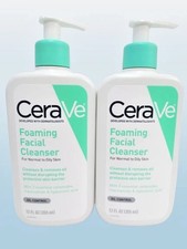 CERAVE FOAMING FACIAL CLEANSER FOR NORMAL TO OILY SKIN 12 OZ NWOB SET OF 2