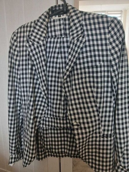 Women Escada Suit Check Cotton 36