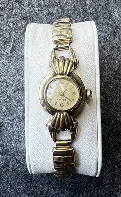 Dugena Festa Damen Handaufzug Armbanduhr 17 Rubis Gold Double Metallband