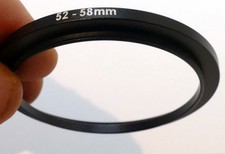 Lens adapter ring from 52mm to 58mm step-up metal threaded