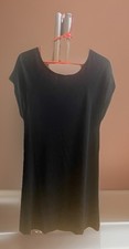 GUESS by Marciano Black Knit Sweater Dress Above Knee Keyhole Tie Back  Medium