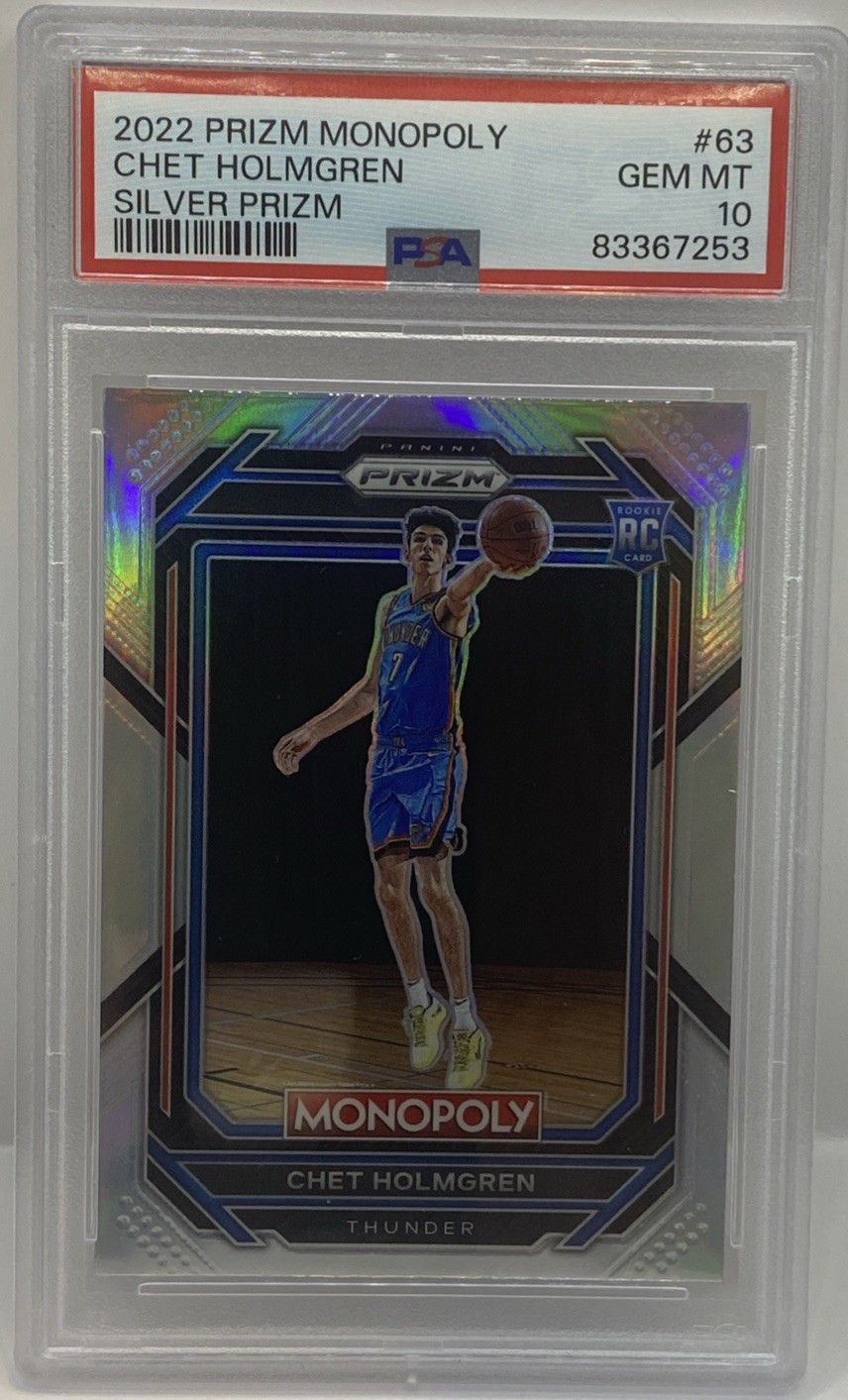 2022-23 Panini Prizm Monopoly - Chet Holmgren #63 Silver Prizm RC ROOKIE PSA 10