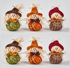 6 PCS Mini Table Scarecrow Figurines Set Multicolor Autumn Decor 6 Inch