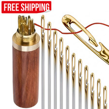 12Pcs Self Threading Needles Embroidery Easy Thread Sewing Hand Needles Assorted