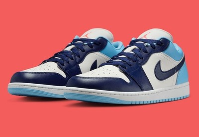 Nike Air Jordan 1 Low Shoes Blue Chill Sail Hot Lava 553558-149