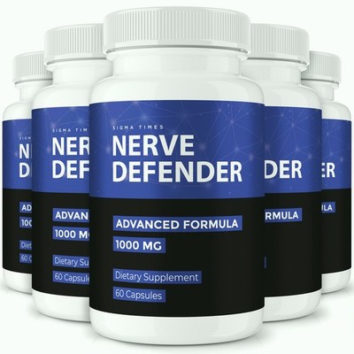 Nerve Defender Capsules, Advanced Supplement for Brain and Nerve Health - 5 Pack