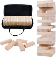 GOTHINK Tumble Tower Game for Kids and Adults, 54pcs Wooden Board Stacking...