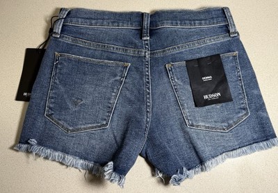 Hudson Gemma Midrise Cut Off Denim Blue Jean Shorts Size 24 (0) New With Tags