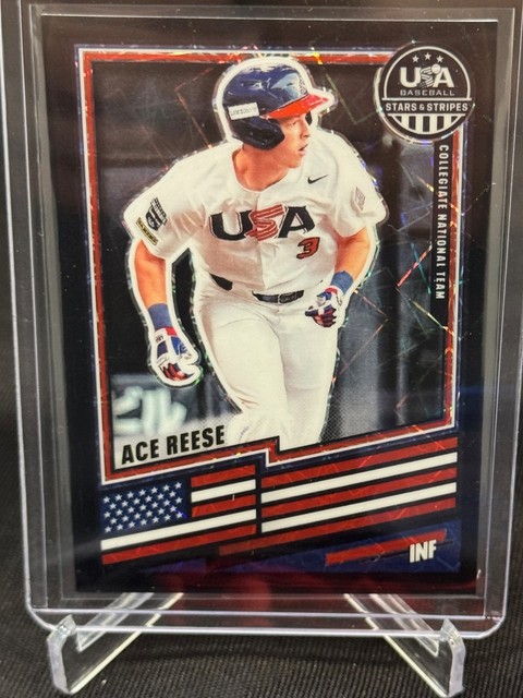 2026 Panini Prizm USA Stars & Stripes Ace Reese #53 Black Velocity #4/39