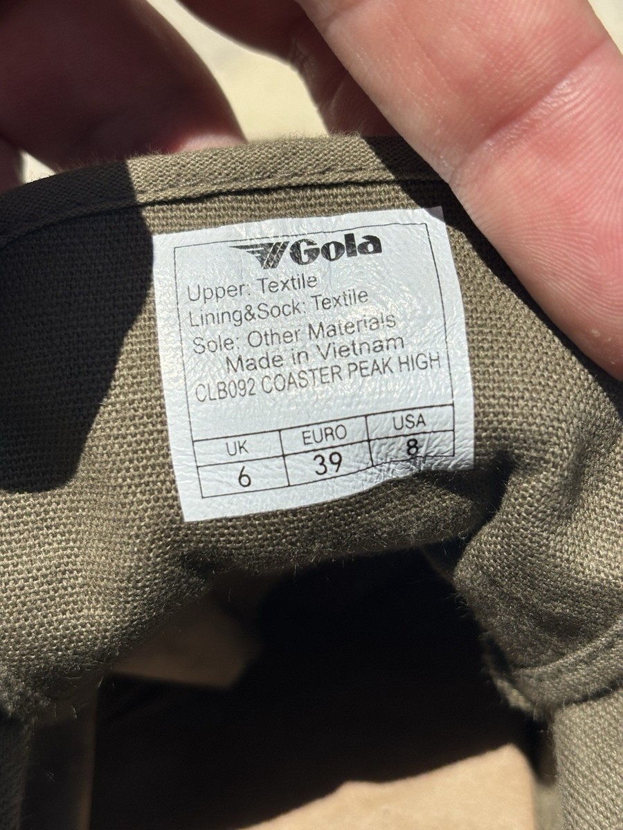 Gola Coaster Peak High Top Textile Sneakers Green/Beige Lace-Up View 5