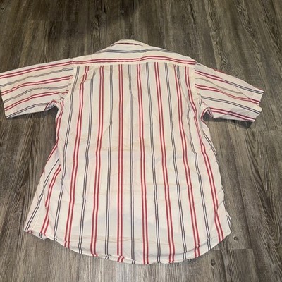 90s Christian DIOR コットンストライプシャツ 名作 HOMME Vintage Christian Dior Shirt Mens Medium Striped Short Sleeve