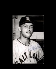Dick Burwell Signed Vintage Photo Postcard Salt Lake City Bees Autograph