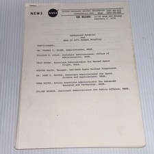 Vintage NASA Press Release Background Material And Budget Briefing Febru...
