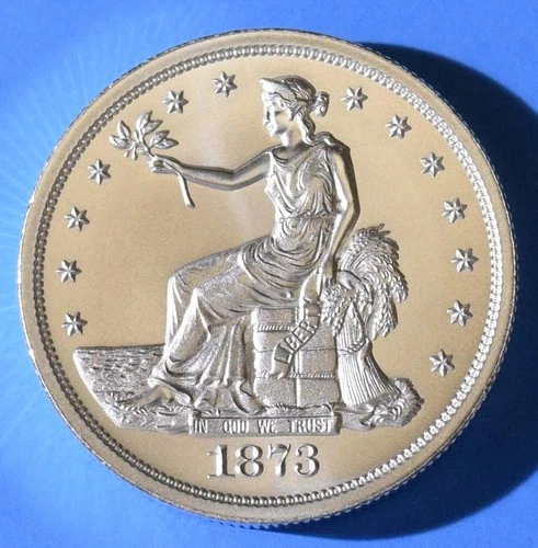 1873 CC TRADE DOLLAR TRIBUTE 2 TROY OUNCES .999 FINE SILVER INTAGLIO MINT 39MM