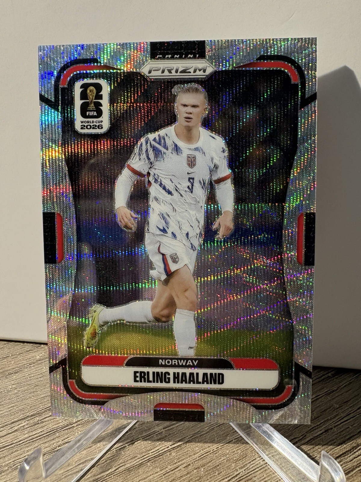 Panini Prizm FIFA World Cup 2026 Erling Haaland Norway #333 Parallel silver wave