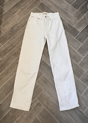 Madewell Perfect Vintage Straight Women s Mid-Rise Straight White Jeans 26