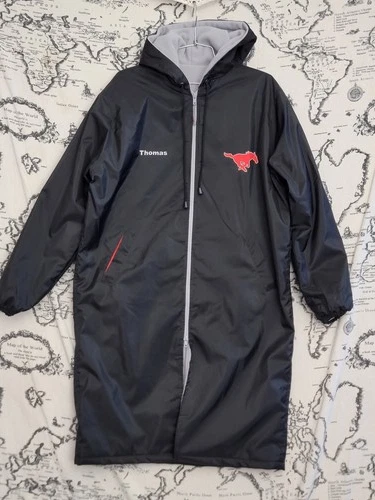 Agon Swim Parka Men's Black Fleece Lined Jacket Coat Personalized Thomas Mustang video thumbnail