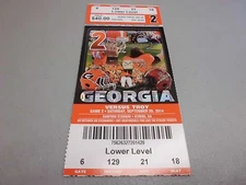 Troy Trojans vs Georgia Bulldogs 9-20-2014 Football Game Ticket Stub