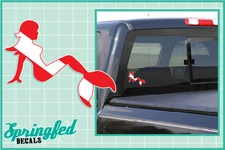 Mermaid Mudflap Girl Shaped DIVE Flag Vinyl Decal Car Truck Sticker SCUBA Diving