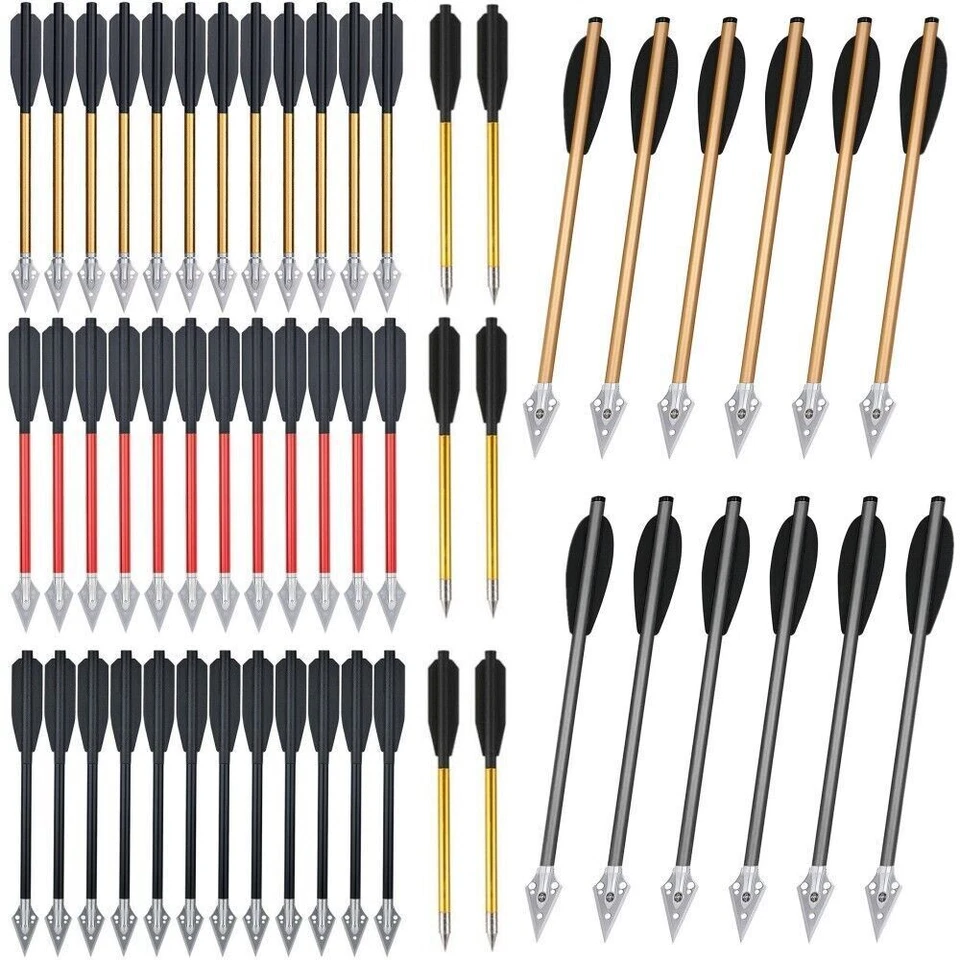 Pistol Crossbow Bolts 6.5" Aluminium Shaft Arrows Broadhead Hunting Mini Archery - Image 3 of 4