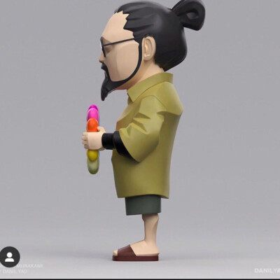 Takashi Murakami Sunflower Host Resin Figure Garage Kit Trend Sculpture H26cm