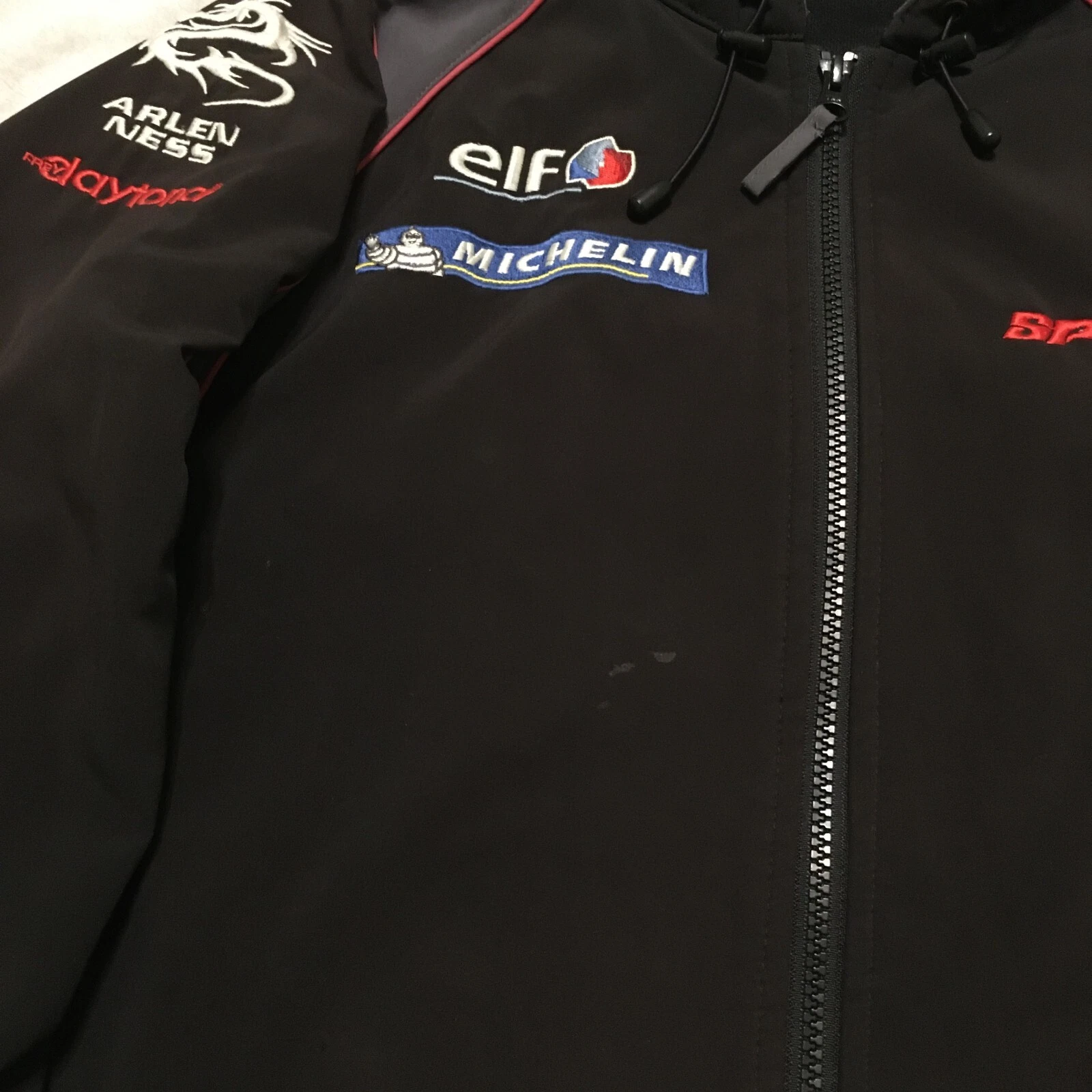 Speer Racing elf Arlen Ness RARE mens Black Motorsport Softshell Jacket size L image 11