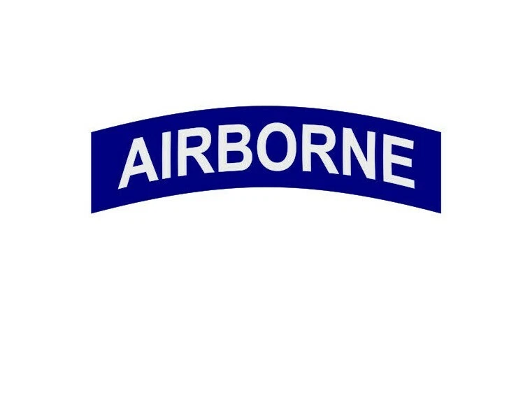 ORACAL AIRBORNE (WHITE ON BLUE) TAB Vinyl Window Decal/Sticker United States Army