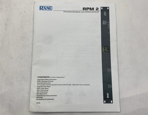 Rane RPM2 RPM-2 Drag Net 2-Inputs/Outputs Programmable Multiprocessor - Picture 5 of 5