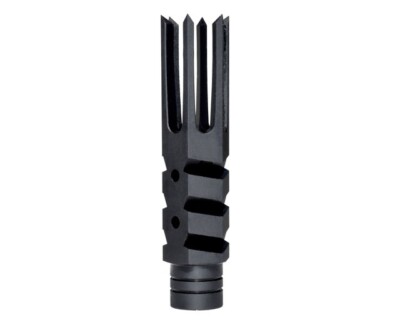 Long Prong Black Color All Steel 1/2''x28 TPI Thread Compensator For .22LR/5.56
