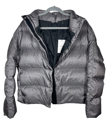 Columbia Gray Plaid Down Winter Puffer Hooded Coat/Jacket Womens