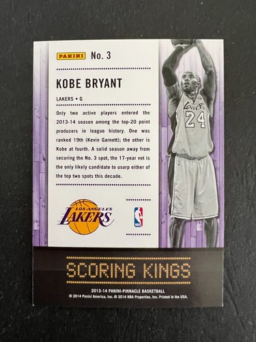 2013-14 Pinnacle Scoring Kings Kobe Bryant #3 - Picture 2 of 2