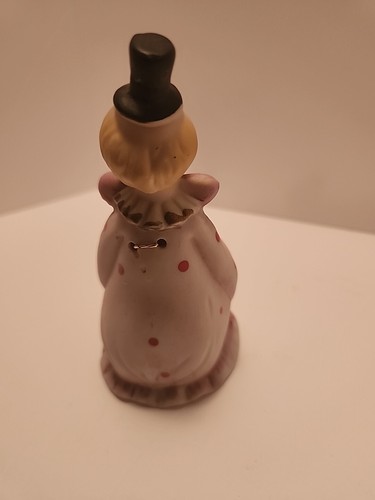 Estatuilla Campana Payaso Enesco Vintage Lunares Detalle Borde Dorado Alegre Años 80 - Imagen 3 de 8