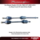 For Nissan Dualis J10 2.0L FWD CVT 2009-2016 2 x New Front CV Joint Drive Shaft