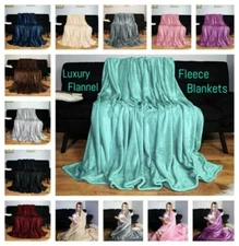 Luxury Warm Reversible Fleece Blanket Large Throws For Bed Sofa Queen King Size 