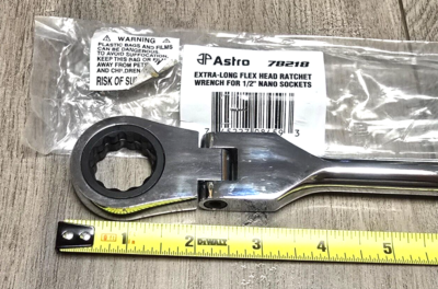 アストロページ ASTRO TOOLS RATCHET HANDLE – flex head – 18” long for nano sockets